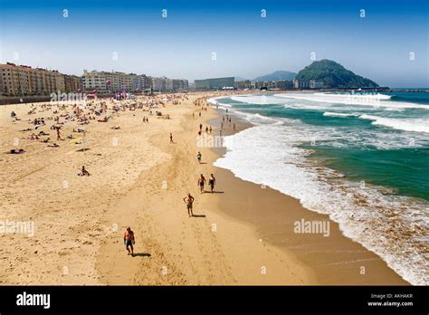 zurriola beach in san sebastian donostia basque country spain Stock ...