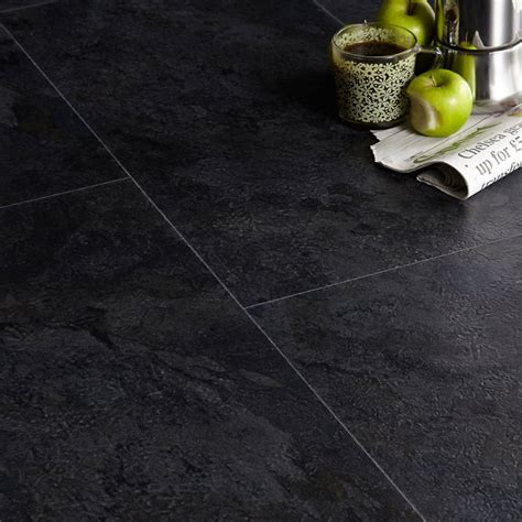 Black Slate Tile Effect LVT Click - Floor Depot