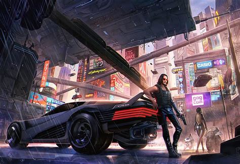 1360x768 Resolution Keanu Reeves Cyberpunk 2077 Art Desktop Laptop HD ...