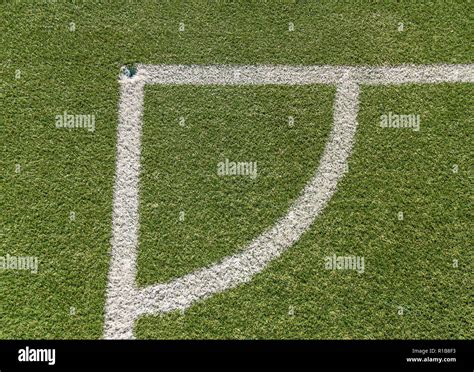 Closeup of football soccer field. White lines Stock Photo - Alamy