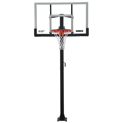 Lifetime 60" Tempered Glass Adjustable In-Ground Basketball Hoop, 90569 ...