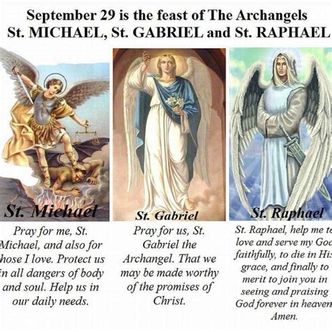 Happy Feast of the Archangels Feast Day Prayer to Michael, Gabriel and ...