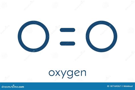 Elemental Oxygen O2, Molecular Model. Atoms Are Represented As Spheres ...