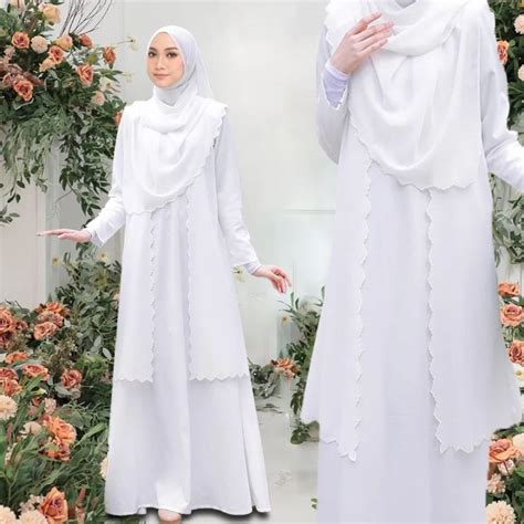 TMTONMOON Jubah Baju Labuh Dress 2 In1 Set Muslimah Dress FREE ผ้าคลุม ...