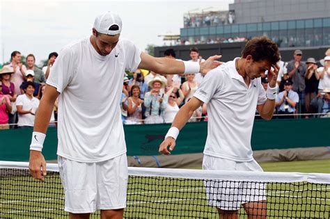 John Isner (left) & Nicolas Mahut - 2010 Wimbledon First Round. In the ...