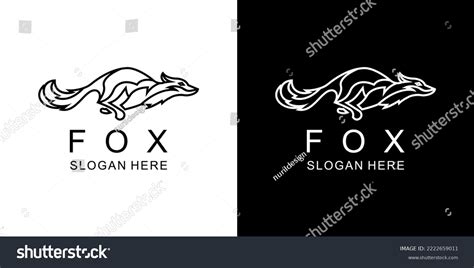 Black White Fox Logo Vector Stock Vector (Royalty Free) 2222659011 ...