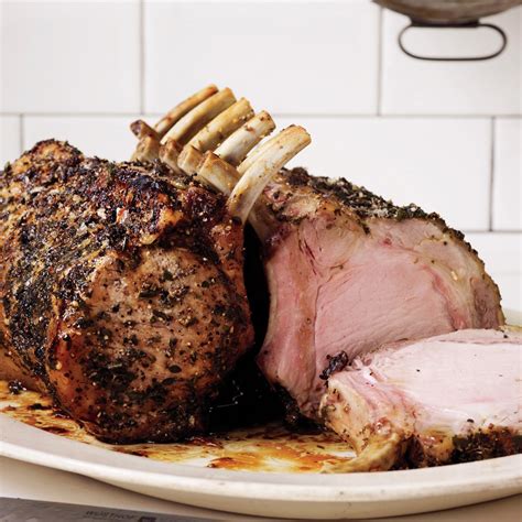 Double Rack of Pork with Burnt Orange-Caramel Pan Sauce Recipe | Epicurious