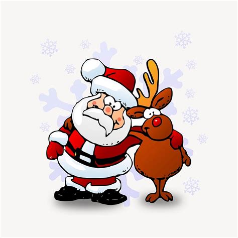 Santa & reindeer collage element | Free Vector - rawpixel