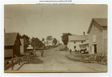 Item 81269 - St. Albans Village, Looking West, 1895 - Vintage Maine Images