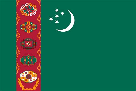 Drapeau du Turkménistan, Drapeaux du pays Turkménistan