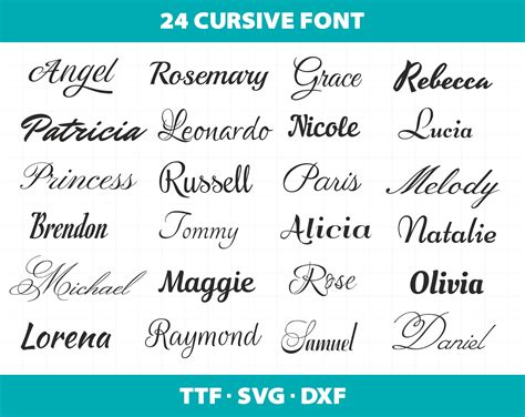 24 Cursive Font Bundle Alphabet Letters Font Svg Ttf Otf Dxf - Etsy Ireland