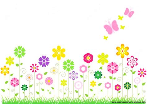 Spring Flowers Clipart Background : Background With Spring Flowers And ...