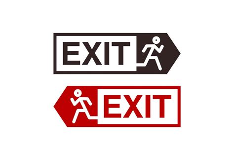 Exit icon. Exit sign vector illustration isolated on white background ...