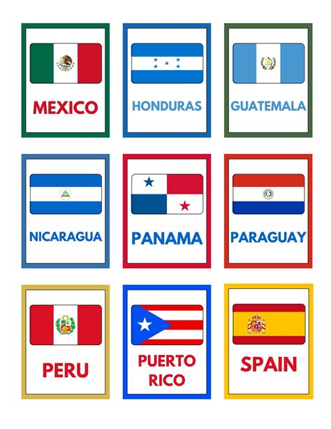 Hispanic Heritage Month Flags - 21 Countries - English and Spanish ...