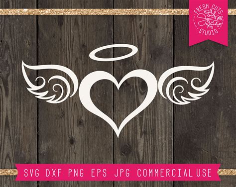 Heart SVG Angel Wings Svg Cut File for Cricut Heart With - Etsy UK