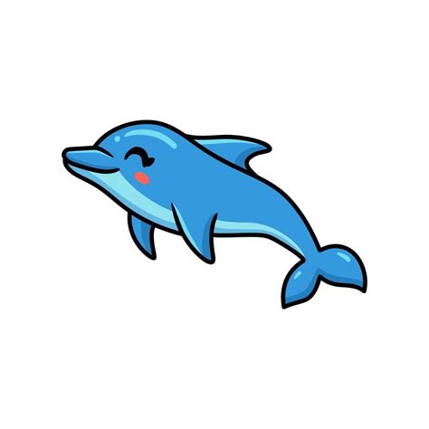 Cute little dolphin cartoon swimming 12345048 Vector Art at Vecteezy