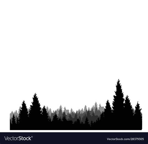 Cool black landscape silhouette tree forest Vector Image