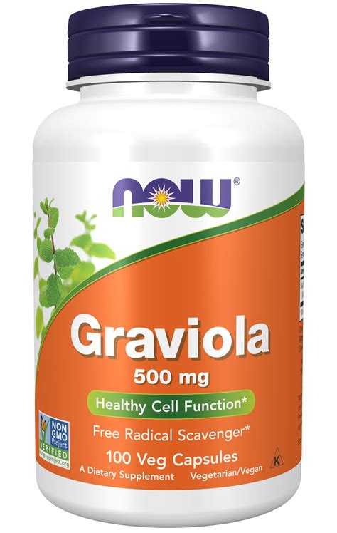 NOW Supplements, Graviola (Annona muricata) 500 mg, Healthy Cell ...