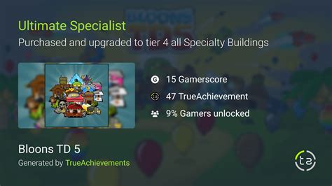 Ultimate Specialist achievement in Bloons TD 5