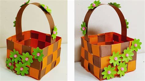 How to Make Beautiful Paper Basket for Chocolates!! Paper Basket Making ...