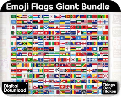 Flags Emojis Bundle ALL Official Flag Emojis SVG Png Pdf - Etsy