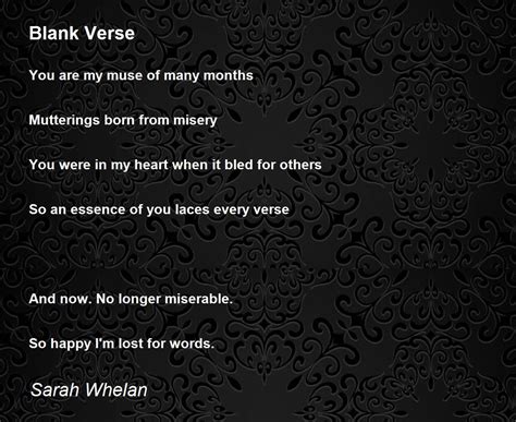 Blank Verse by Sarah Whelan - Blank Verse Poem