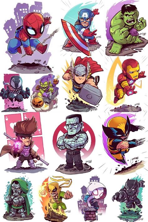 Marvel Characters by Derek Laufman | Chibi marvel, Avengers cartoon ...