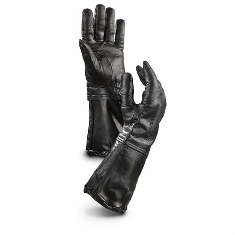 New Italian Military-issue Leather Motorcycle Gauntlet Gloves - 619123 ...