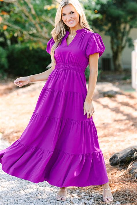 Coming Back For You Violet Purple Tiered Midi Dress – Shop the Mint