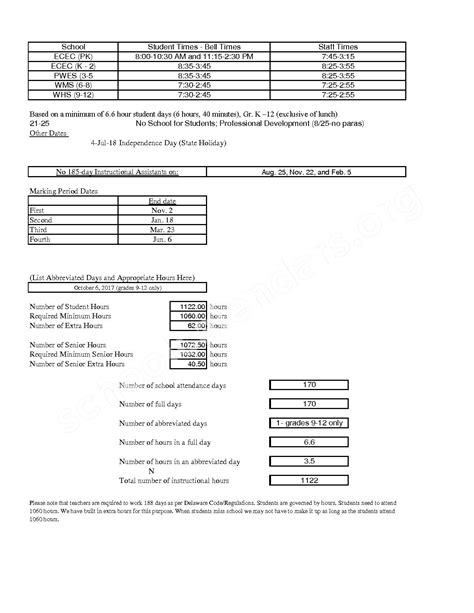 Woodbridge School District Calendars – Bridgeville, DE