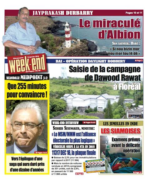 Week End du 13 Janvier 2019 - Le Mauricien