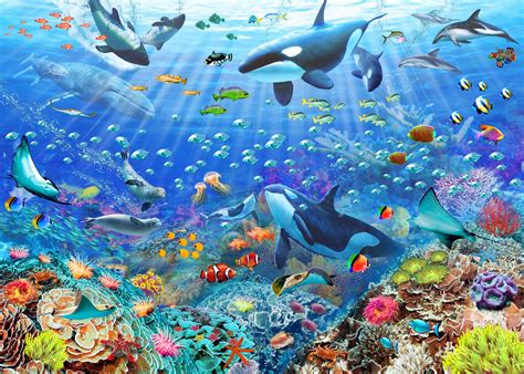 Underwater Scenery Wallpaper | Wallsauce US | Scenery wallpaper, Mural ...