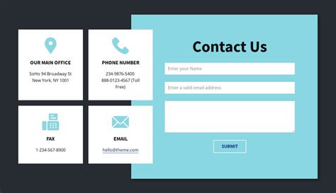 Contact info block Website Template