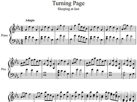 Turning Page Piano sheet music "Sleeping at Last" PDF & MP3