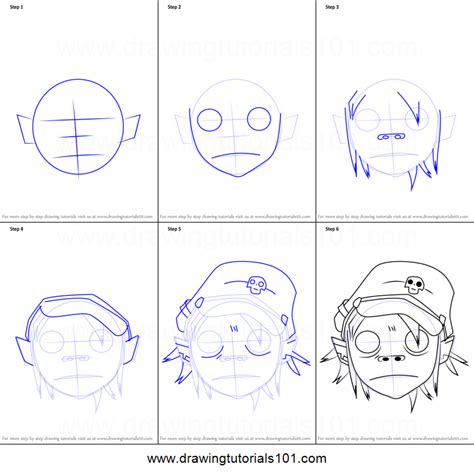 How to Draw 2D from Gorillaz Printable Drawing Sheet by ...