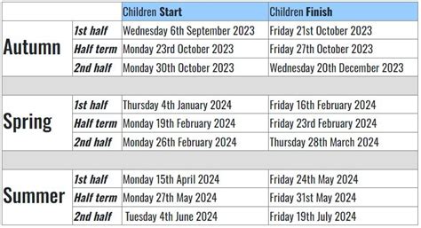 Term Dates | Kingsfleet Primary School