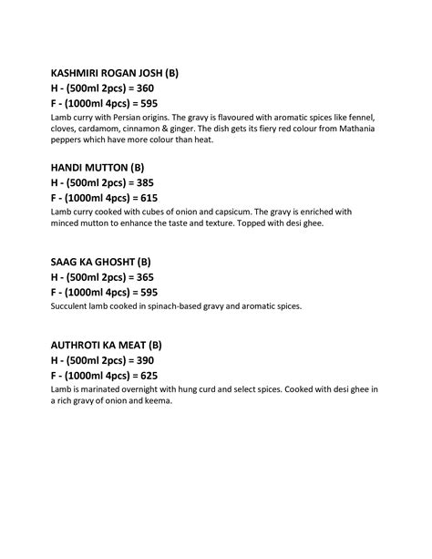 Menu of Dal Roti Restaurant, Sector 50, Gurgaon