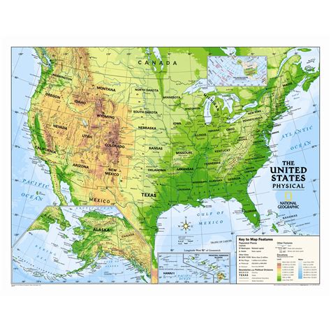 National Geographic Maps Kids Physical USA Wall Map (Graded 4-12) | Wayfair