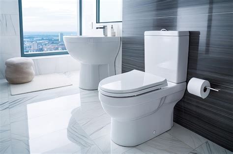 Premium AI Image | Modern bathroom with white toilet