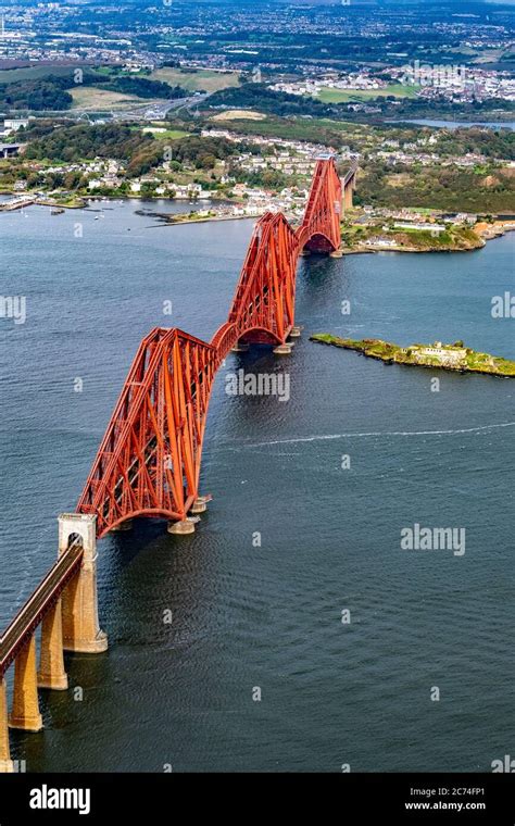 Aerial view of Forth Bridge Stock Photo - Alamy