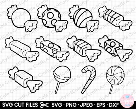 Candy Clipart, Candy Lineart, Candy Outline, Candy Silhouette, Candies ...