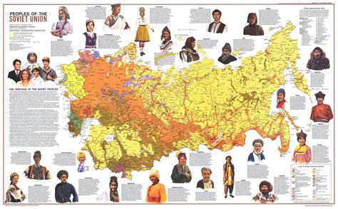 Map showing the different ethnic groups that lived in the Soviet Union ...