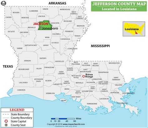 Jefferson Parish Map, Louisiana