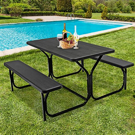 Costway Picnic Table Bench Set Outdoor Backyard Patio Garden Party ...