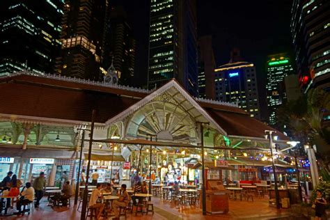 Dining at Lau Pa Sat Festival Market in Singapore