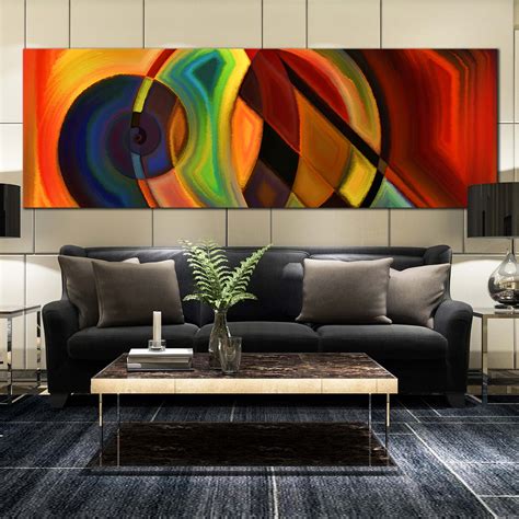 Panoramic Abstract Art Composition Canvas Prints, Wall Art Colorful 1 ...