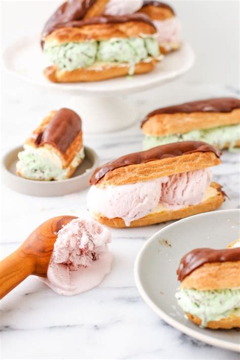 Chocolate Eclair Ice Cream Sandwiches for National Eclair Day ...