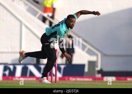 2 June, 2022. London, UK. Surrey’s Laurie Evans crashes a six as Surrey ...