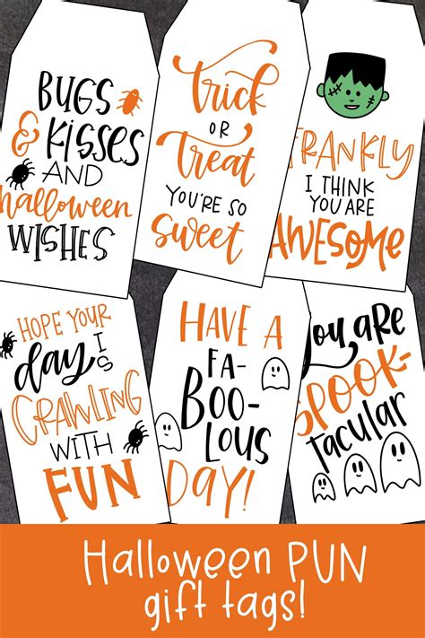 Halloween Puns Favor Tags - Etsy | Halloween puns, Halloween treat tags ...