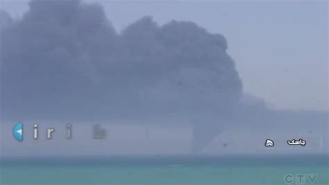 Iran's largest navy ship on fire in Gulf of Oman